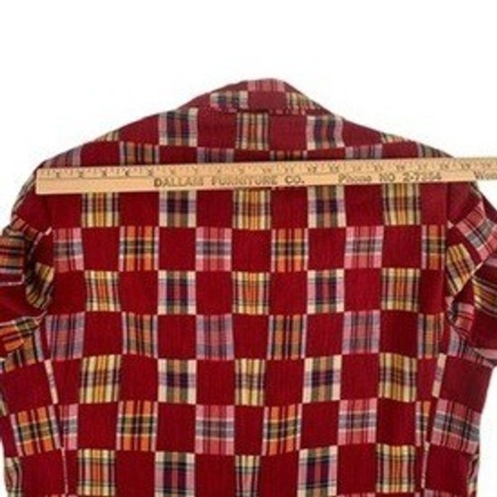 Robert Lewis Idea 42 L Mens Blazer Vintage‎ Patchwork Plaid Red Multi Sport Coat - Picture 12 of 13